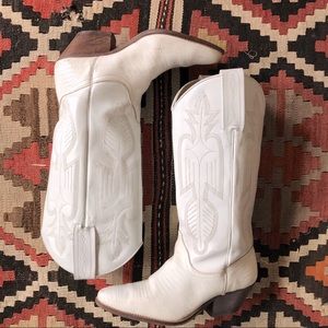 Vintage White Cowboy Boots